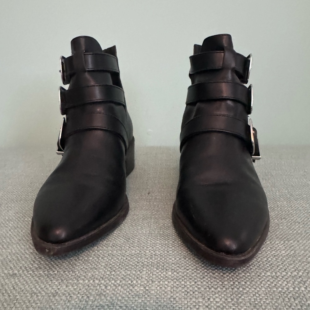 Madden Girl Black Buckle Ankle Booties - Picture 3 of 8